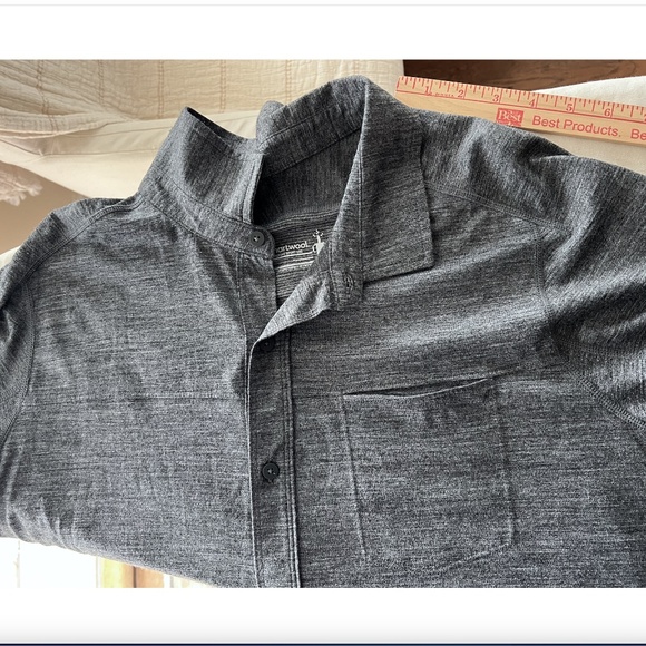 SMARTWOOL Merino Sport 150 Long Sleeve Button Up Shirt in Charcoal Gray - L - Picture 3 of 9